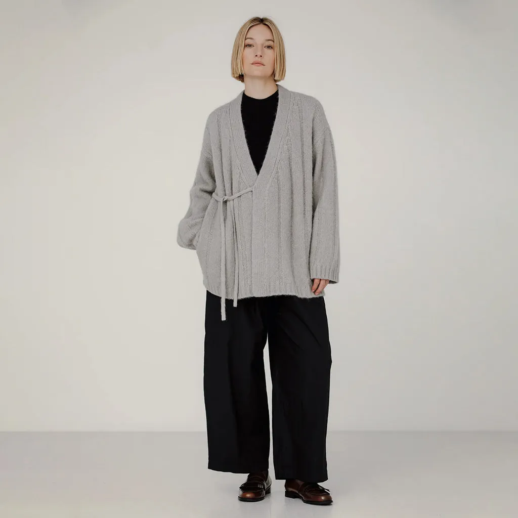 Bare Knitwear Woman Roan Wrap Cardigan Fog Grey