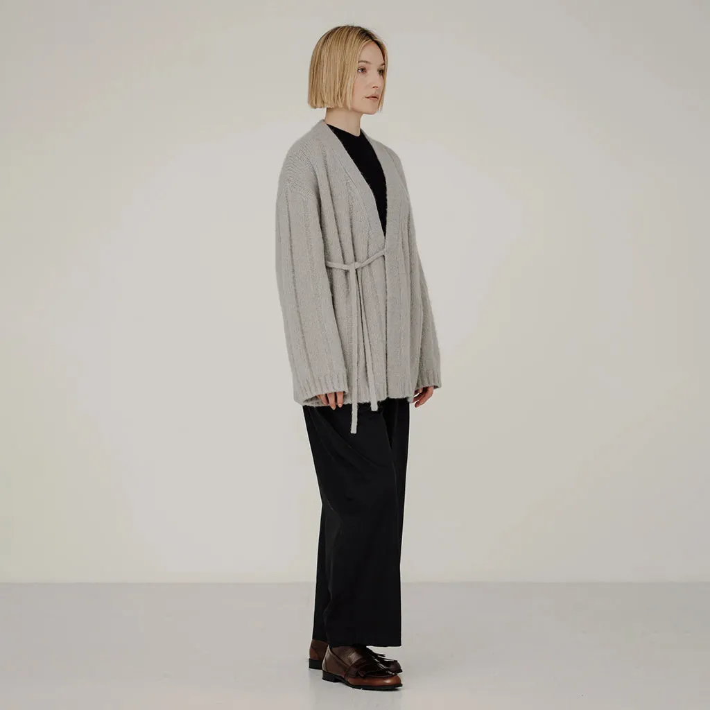 Bare Knitwear Woman Roan Wrap Cardigan Fog Grey