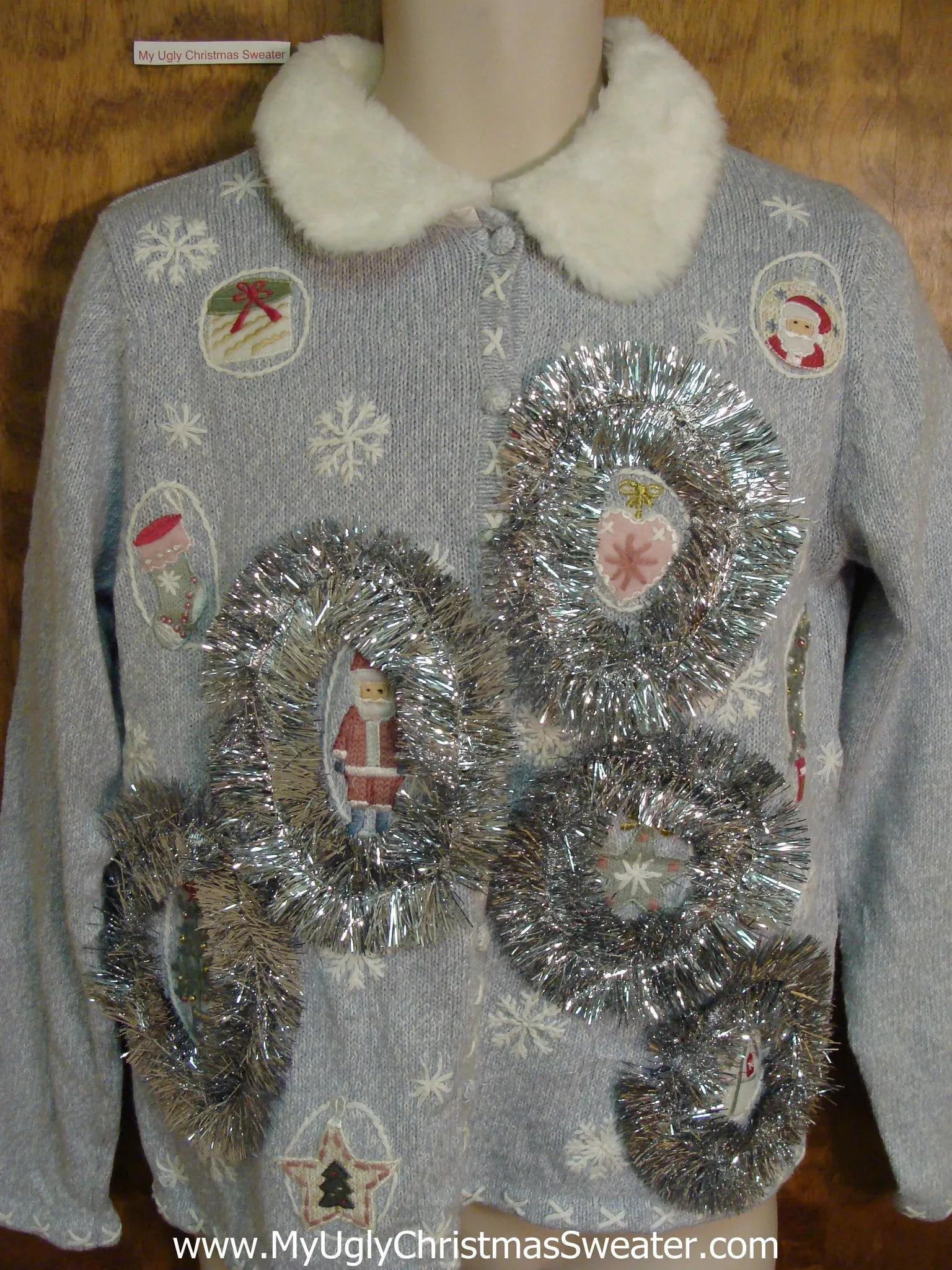 Blue Best Ugly Christmas Jumper with Garland