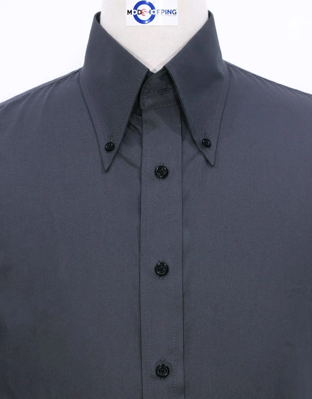 Charcoal Grey Button Down Collar Shirt