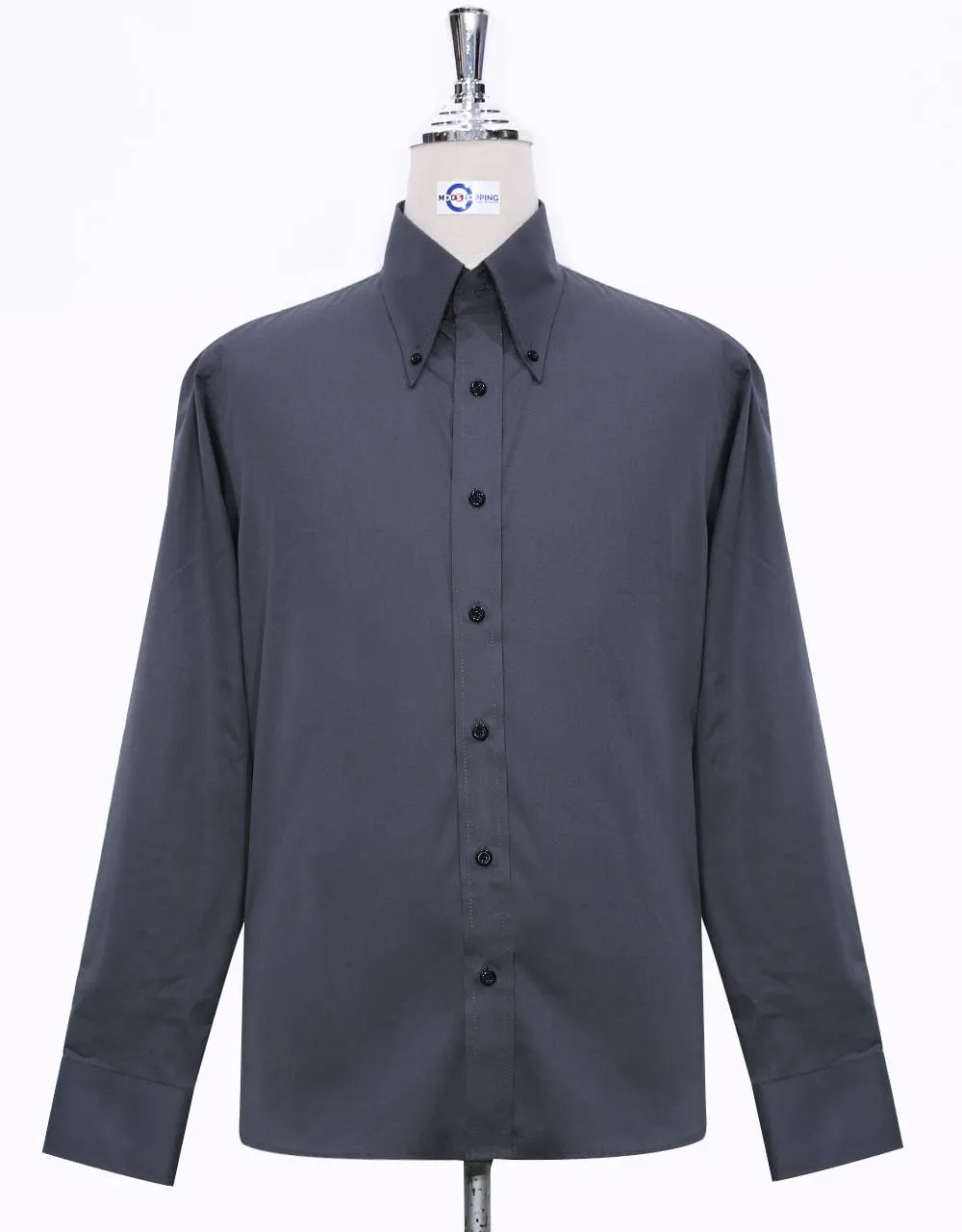 Charcoal Grey Button Down Collar Shirt