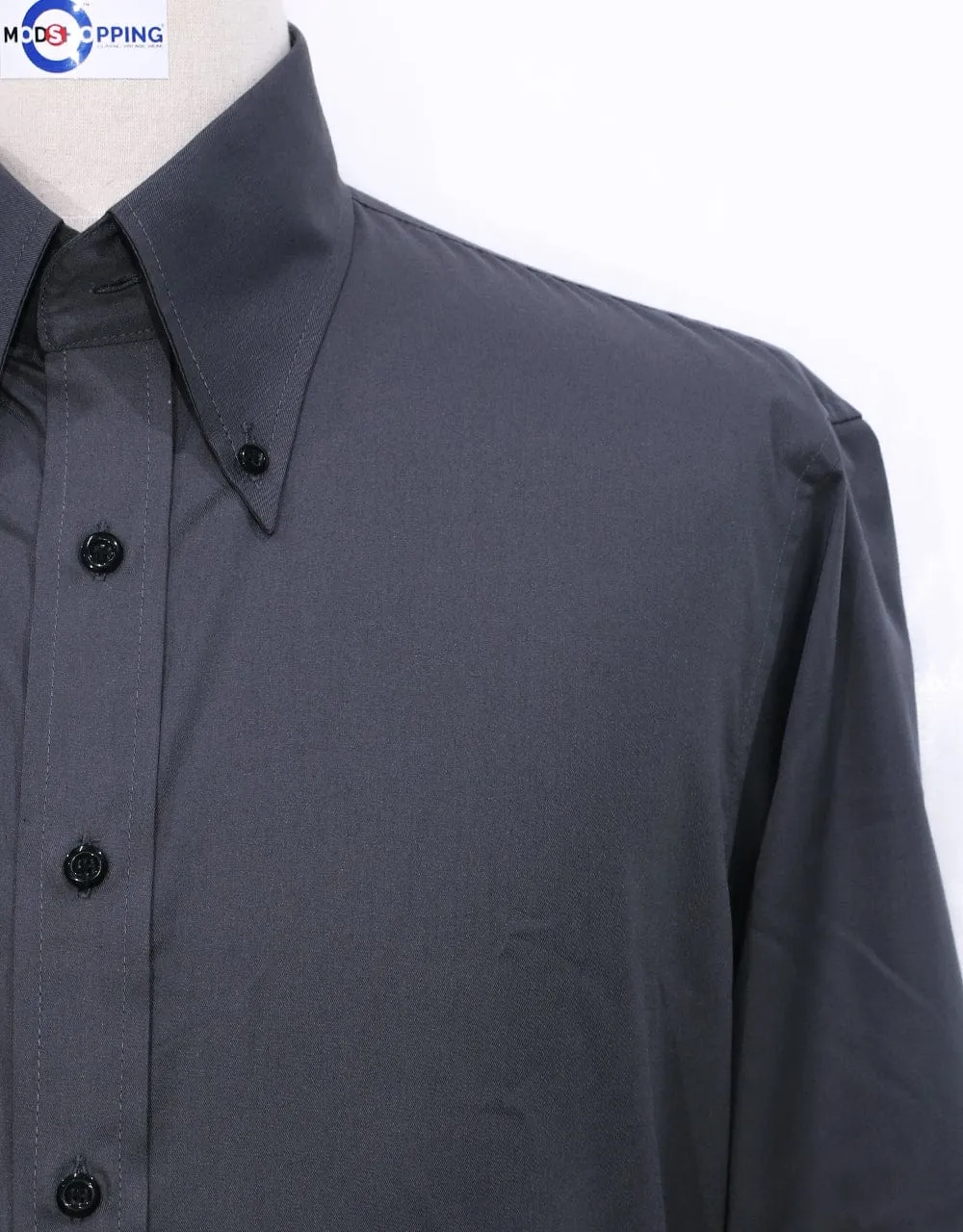 Charcoal Grey Button Down Collar Shirt