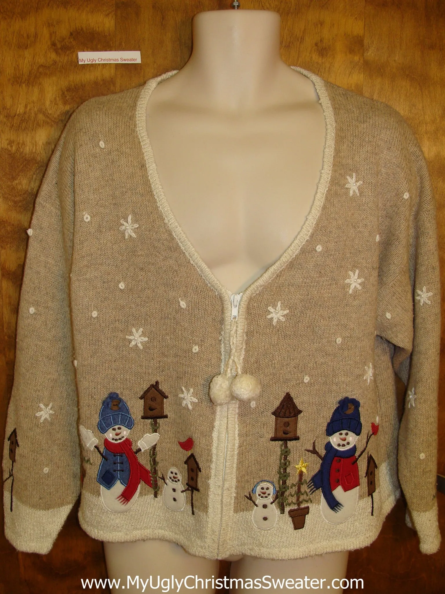 Dangling Pom Poms Cheap Ugly Christmas Sweater