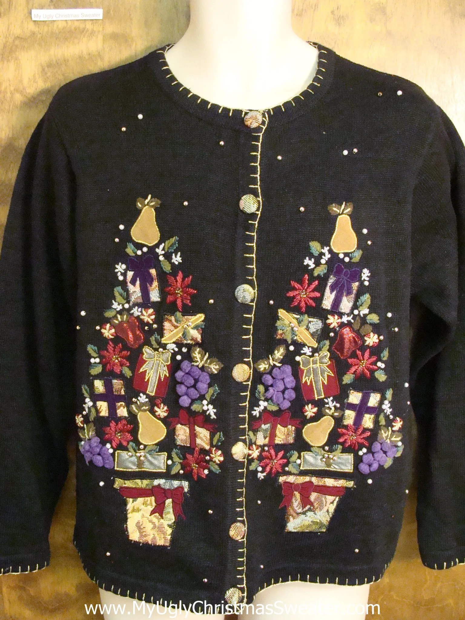 Festive Christmas Tree Funny Ugly Sweater for a Christmas Party