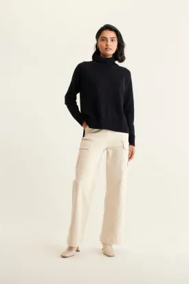 Fifi Cashmere Polo Sweater In Black