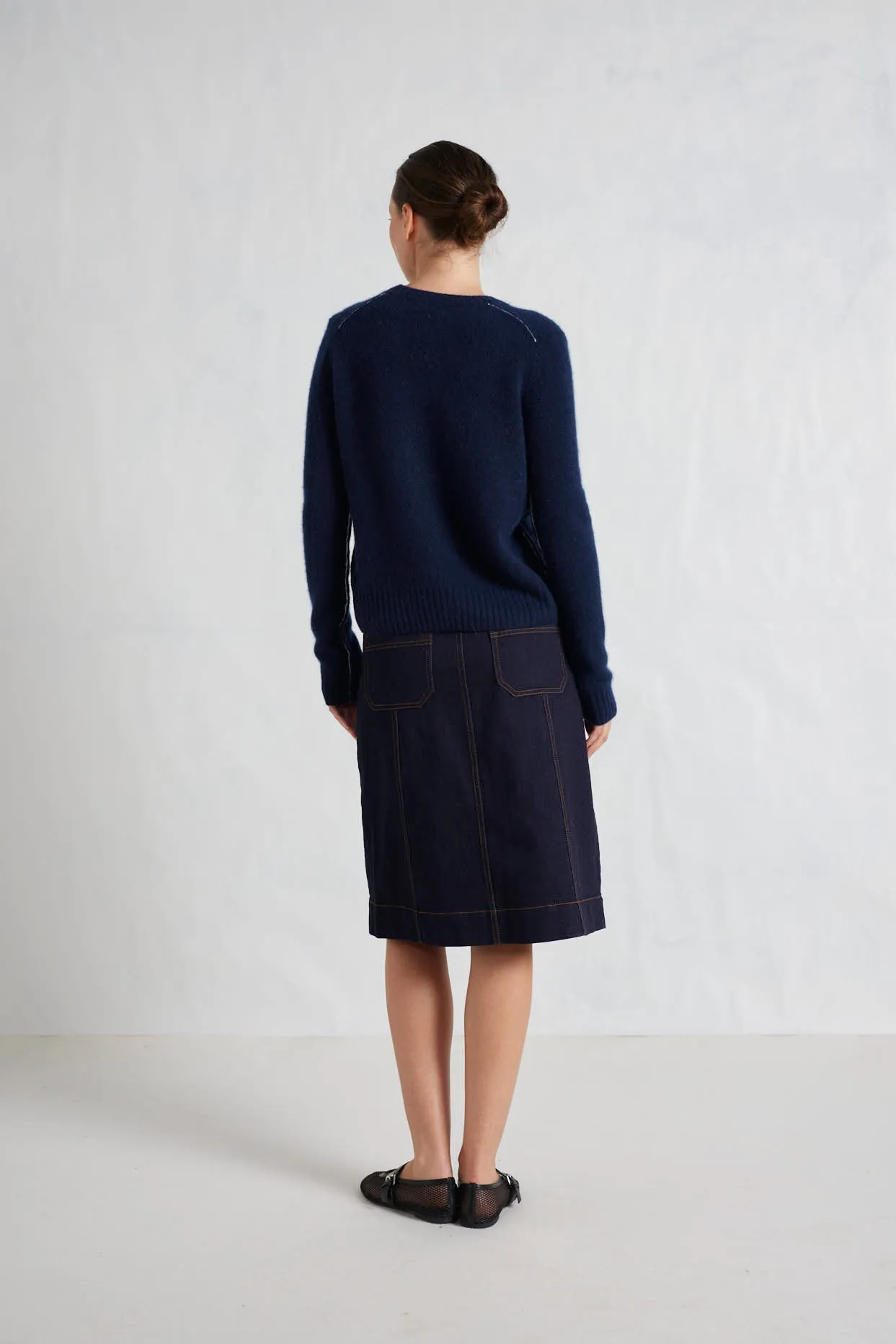 Georgia Cashmere Sweater in Midnight Navy