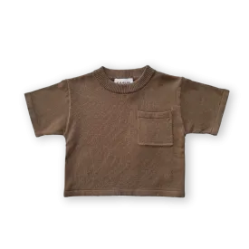 Grown Knitted Pocket Tee - Cafe