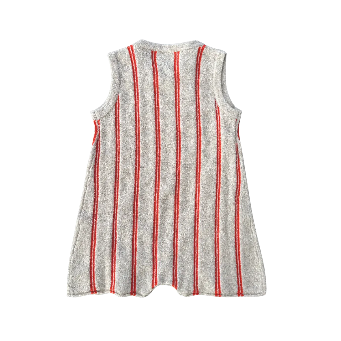 Grown Knitted Terry Striped Romper - Dune/Rosso