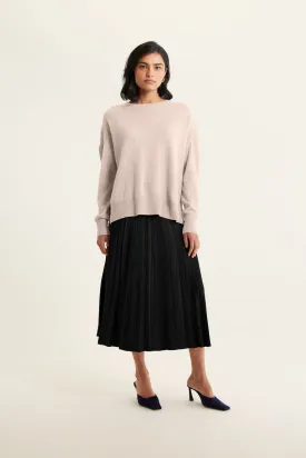 Iris Cashmere Crew Sweater In Lightweight Beige