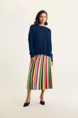 Iris Cashmere Crew Sweater In Midnight Navy
