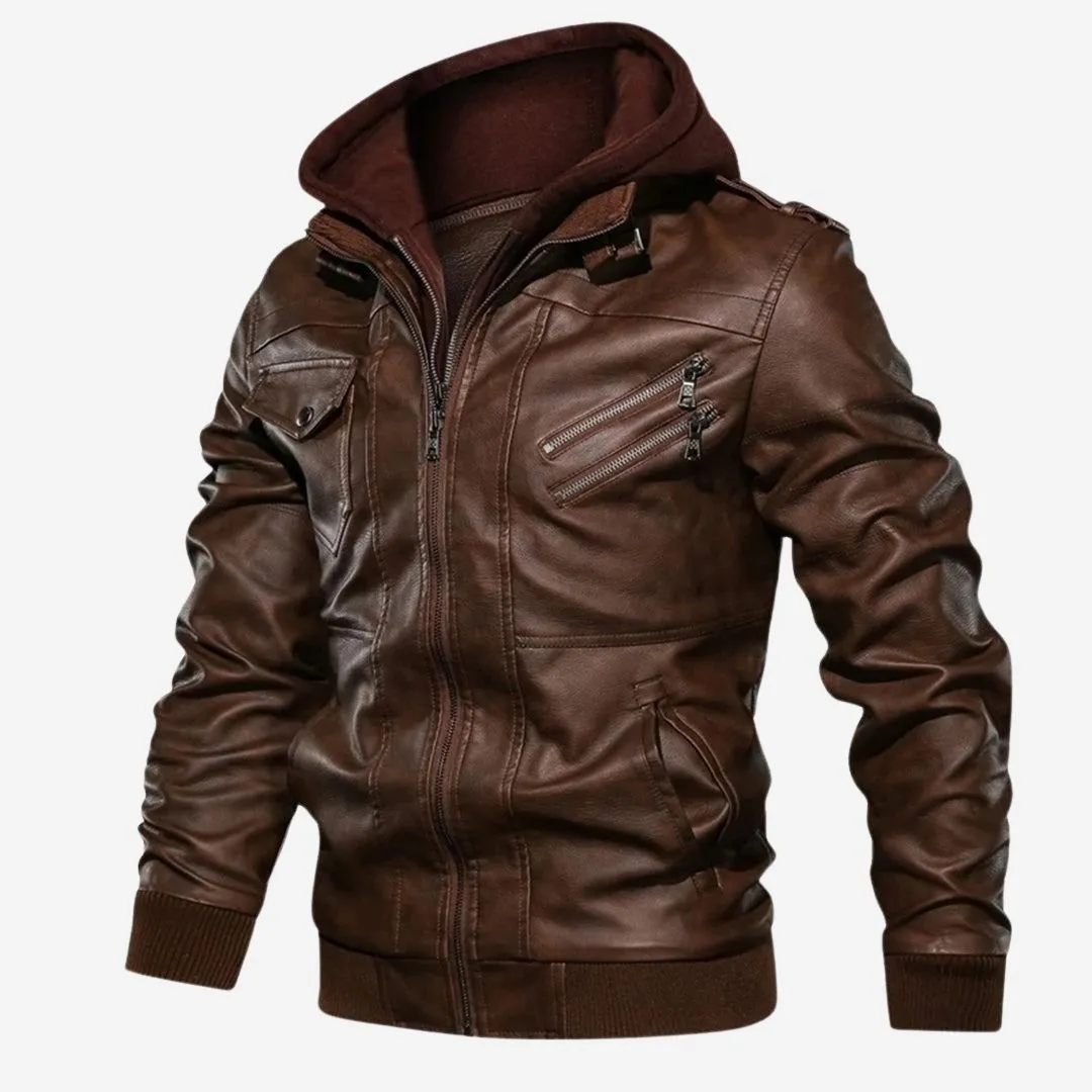 Jacob | Leather Jacket with Hood