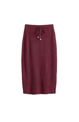 Lotus Knit Skirt Red