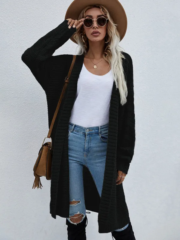 Open Front Cozy Knit Longline Cardigan Sweater