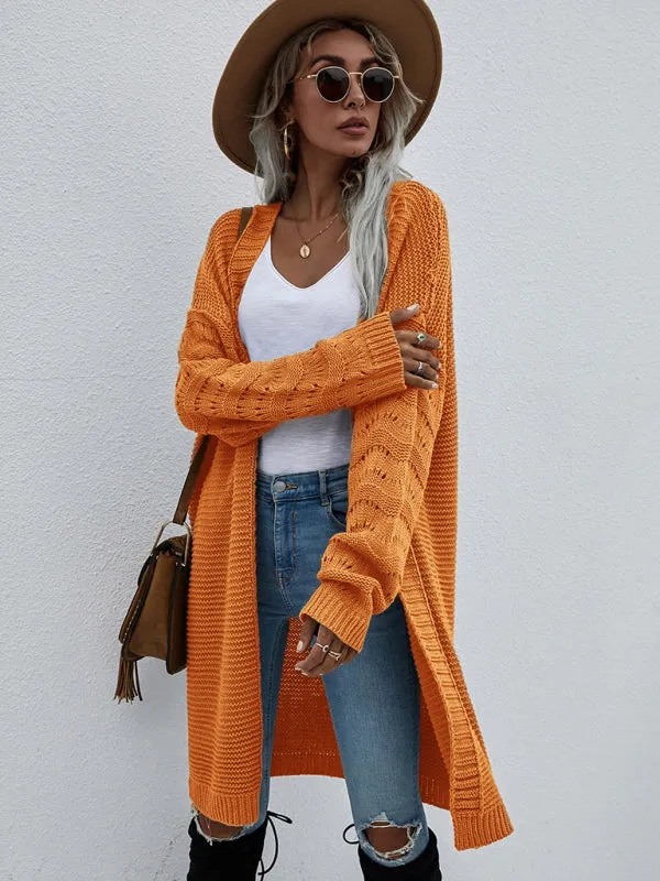 Open Front Cozy Knit Longline Cardigan Sweater