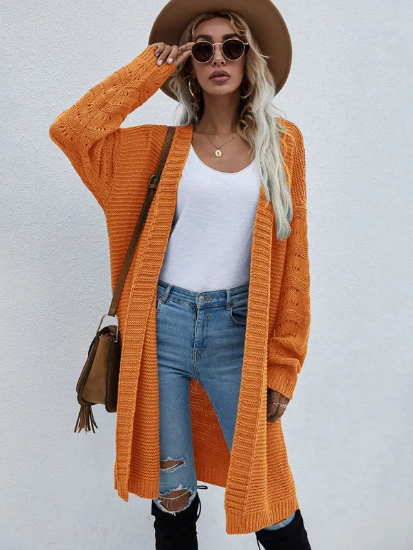Open Front Cozy Knit Longline Cardigan Sweater