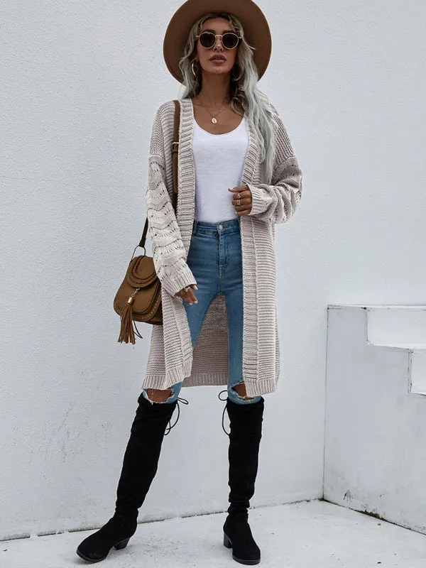 Open Front Cozy Knit Longline Cardigan Sweater