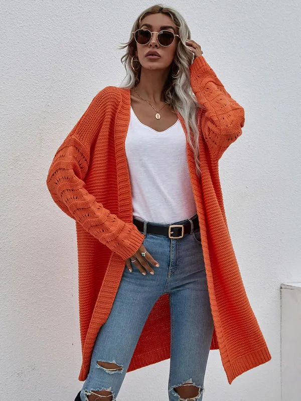 Open Front Cozy Knit Longline Cardigan Sweater