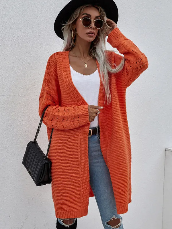 Open Front Cozy Knit Longline Cardigan Sweater