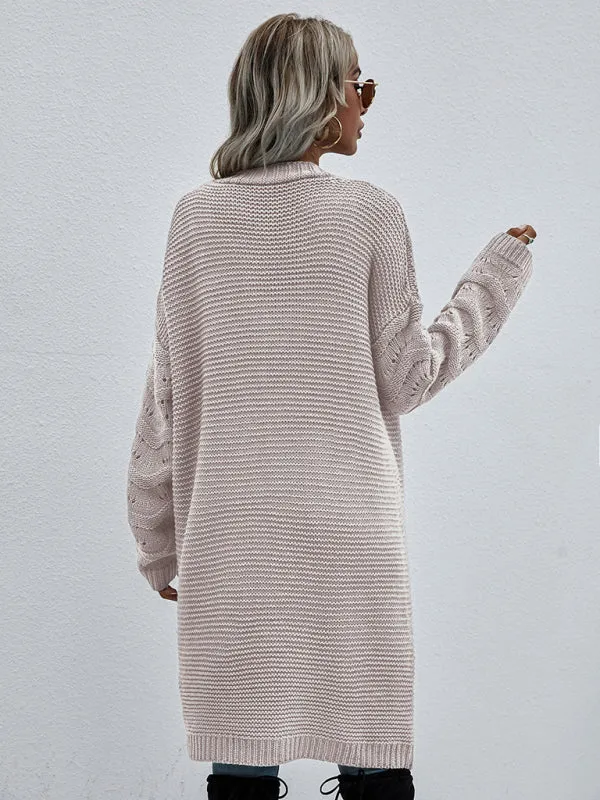 Open Front Cozy Knit Longline Cardigan Sweater