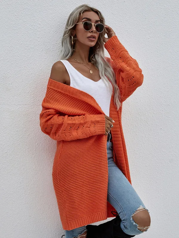 Open Front Cozy Knit Longline Cardigan Sweater