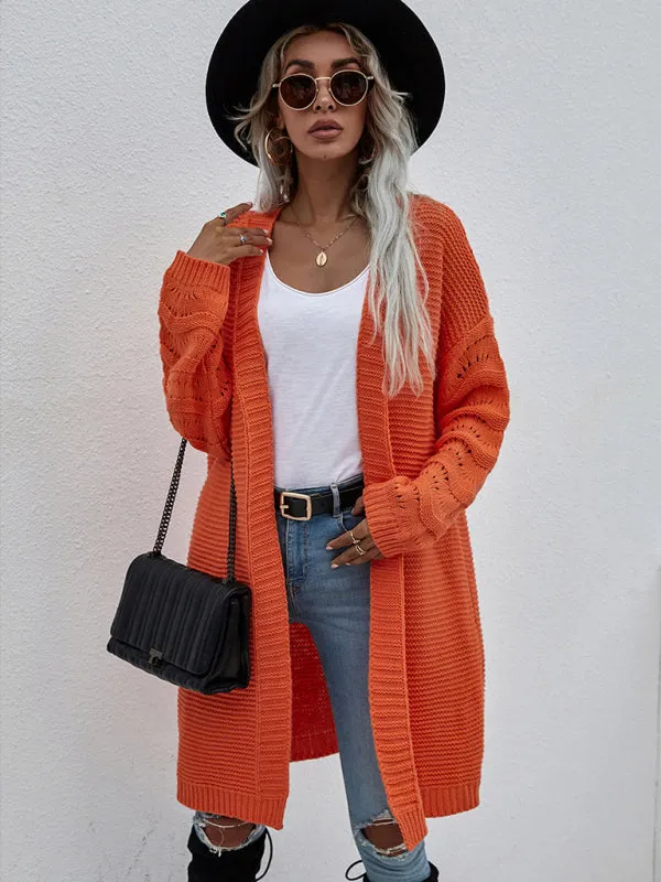 Open Front Cozy Knit Longline Cardigan Sweater