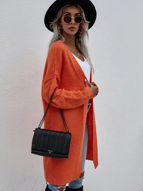 Open Front Cozy Knit Longline Cardigan Sweater