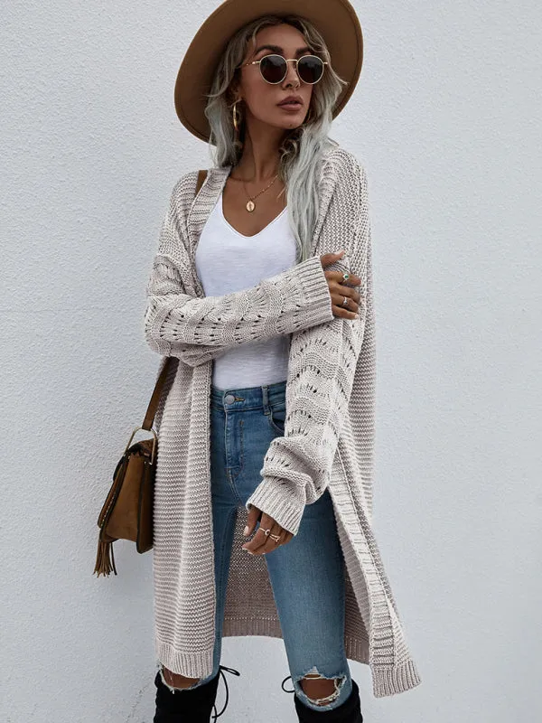 Open Front Cozy Knit Longline Cardigan Sweater