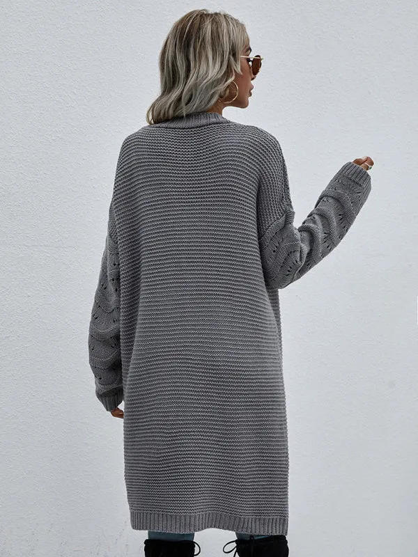 Open Front Cozy Knit Longline Cardigan Sweater