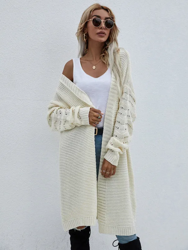 Open Front Cozy Knit Longline Cardigan Sweater