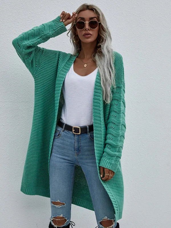 Open Front Cozy Knit Longline Cardigan Sweater