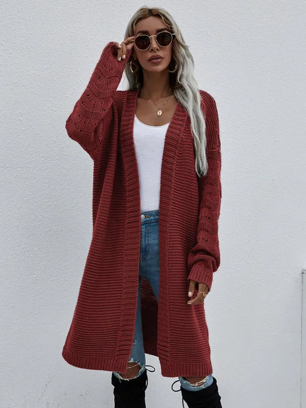 Open Front Cozy Knit Longline Cardigan Sweater