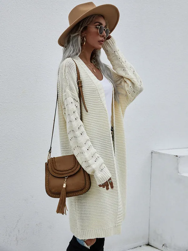 Open Front Cozy Knit Longline Cardigan Sweater