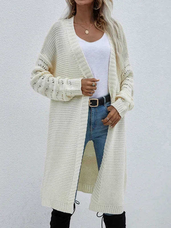 Open Front Cozy Knit Longline Cardigan Sweater