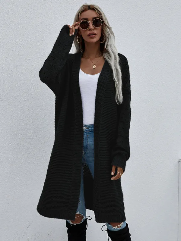 Open Front Cozy Knit Longline Cardigan Sweater