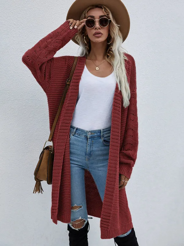 Open Front Cozy Knit Longline Cardigan Sweater