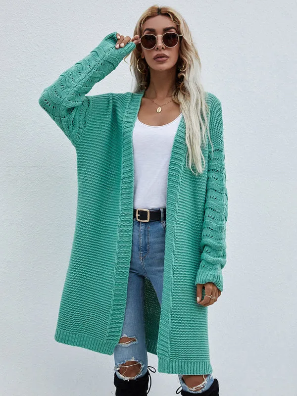 Open Front Cozy Knit Longline Cardigan Sweater