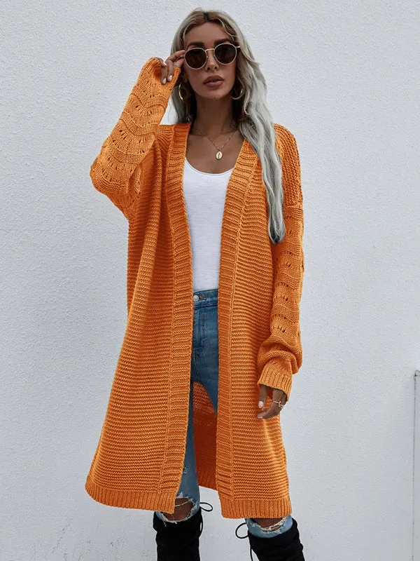 Open Front Cozy Knit Longline Cardigan Sweater