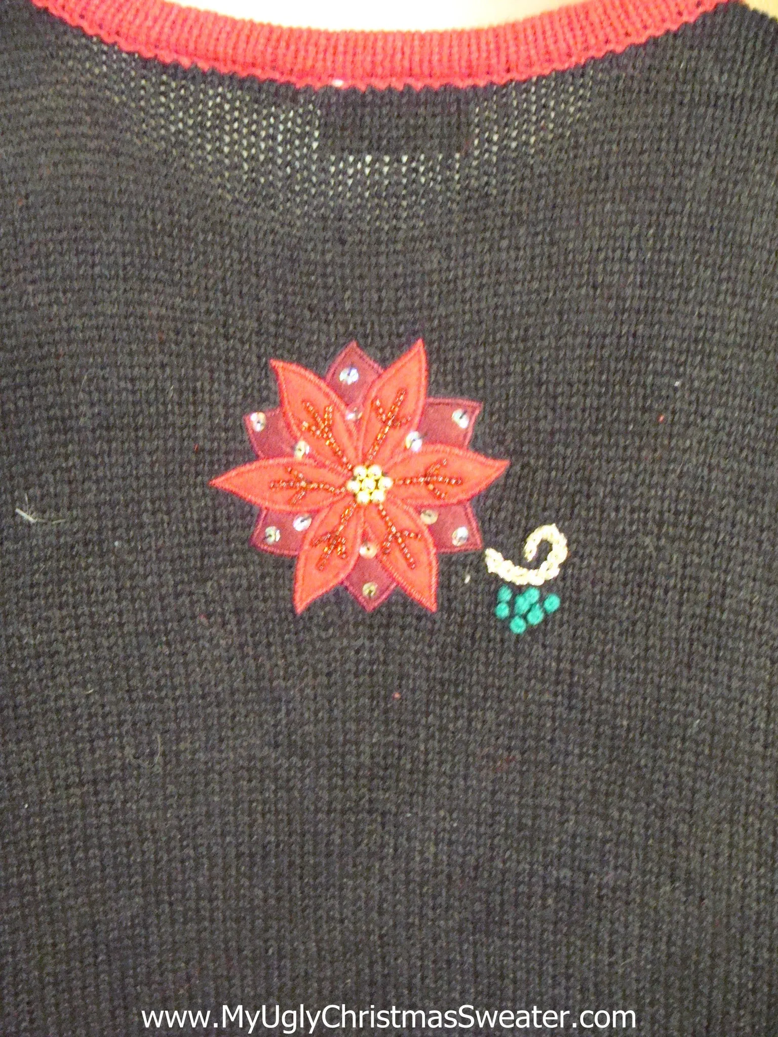 Poinsettia Crazy Light Up Ugly Xmas Sweater Vest