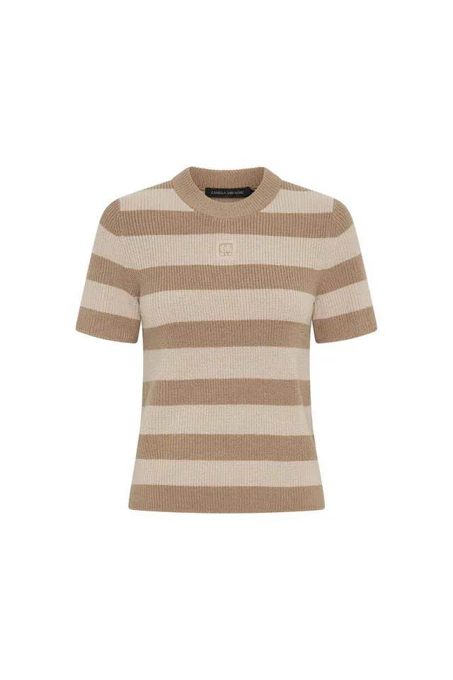 Umi Knit Tshirt Tan/ Cream