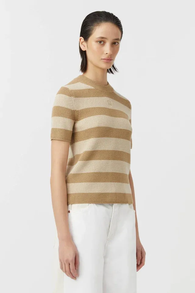 Umi Knit Tshirt Tan/ Cream